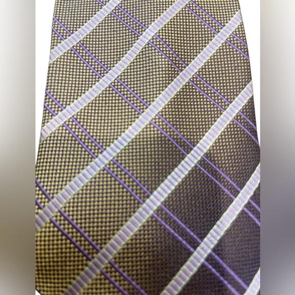 🖤❤️100% SILK Beautiful Valerio Galati Lavender & Golden Tie. STUNNING!! - Picture 2 of 7